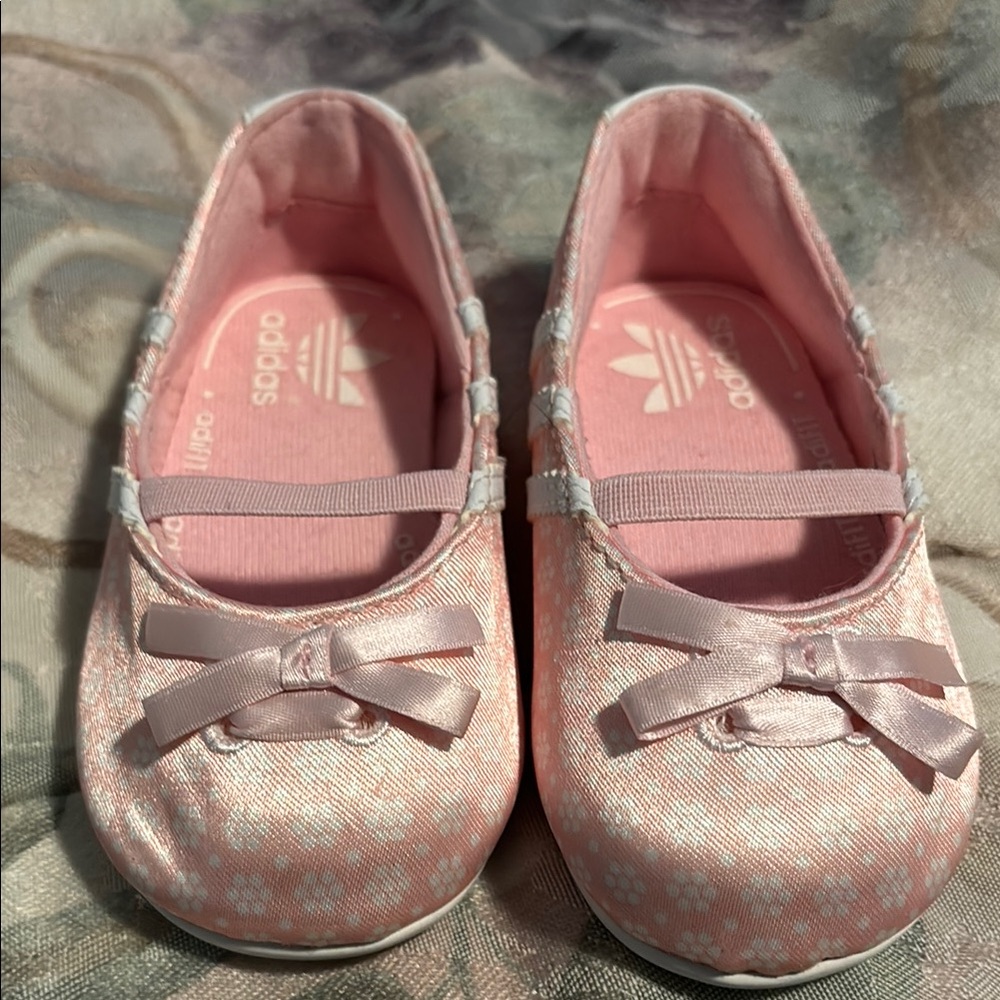 Adidas Kids Pink Ballet Flats baby girls shoes size 5